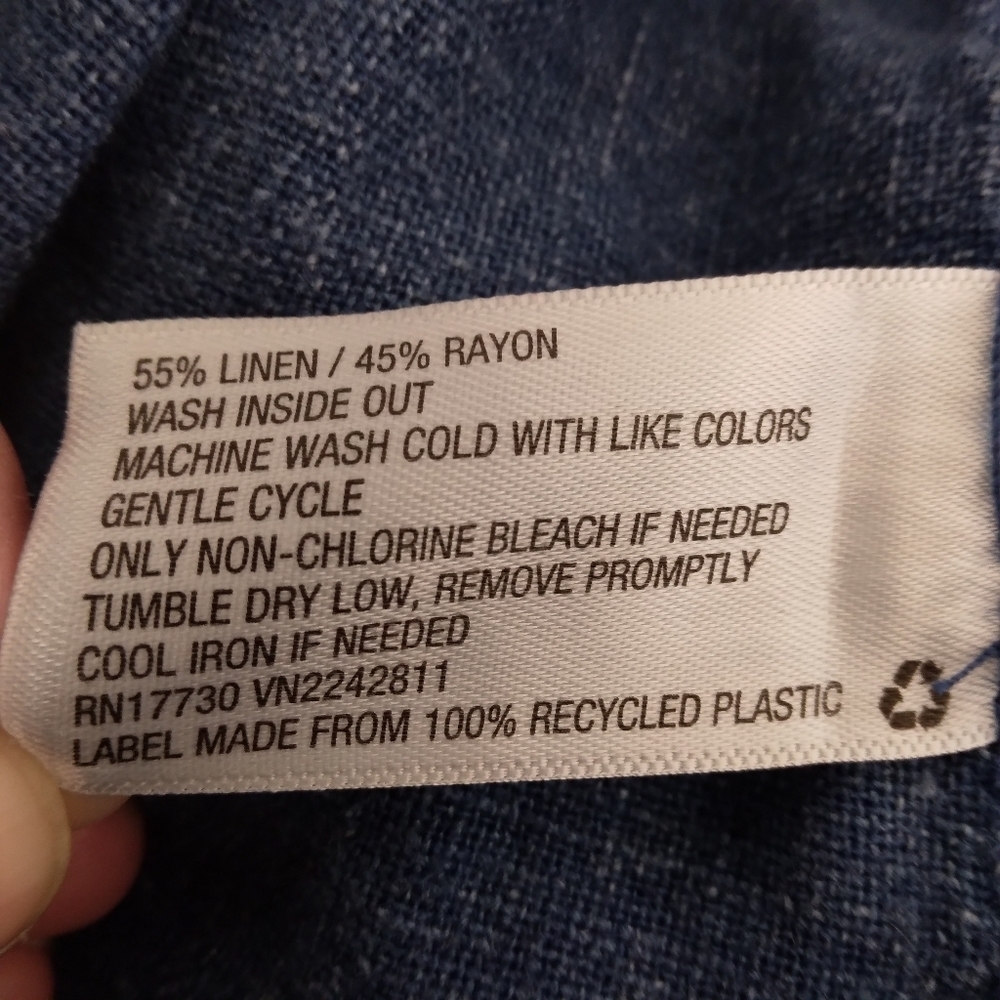 Universal Thread Linen Blend Blue Paper bag Shorts - Picture 5 of 8